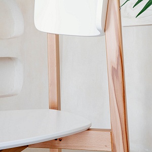 Комплект прямых стульев SKYLAND LYKKE CE-2, белый/бук 48х57х90 см